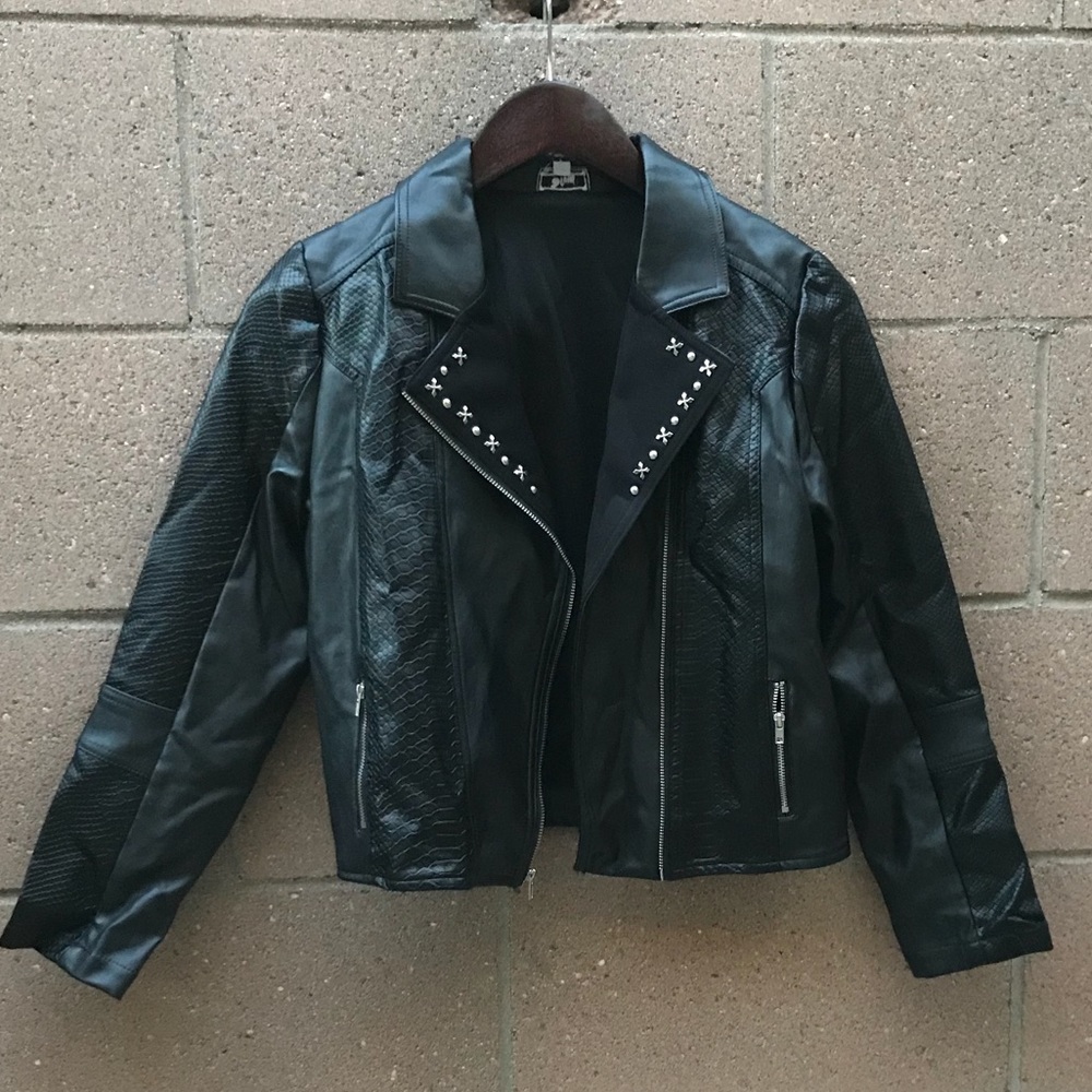 Faux Black Leather Jacket